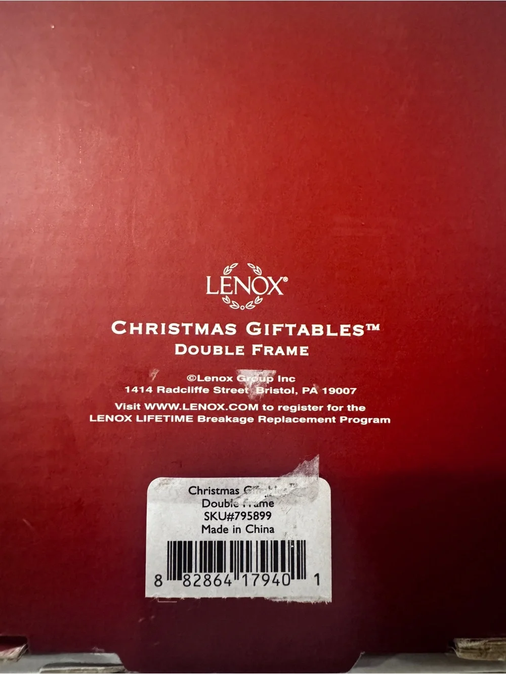 Lenox Christmas Double Picture Frame